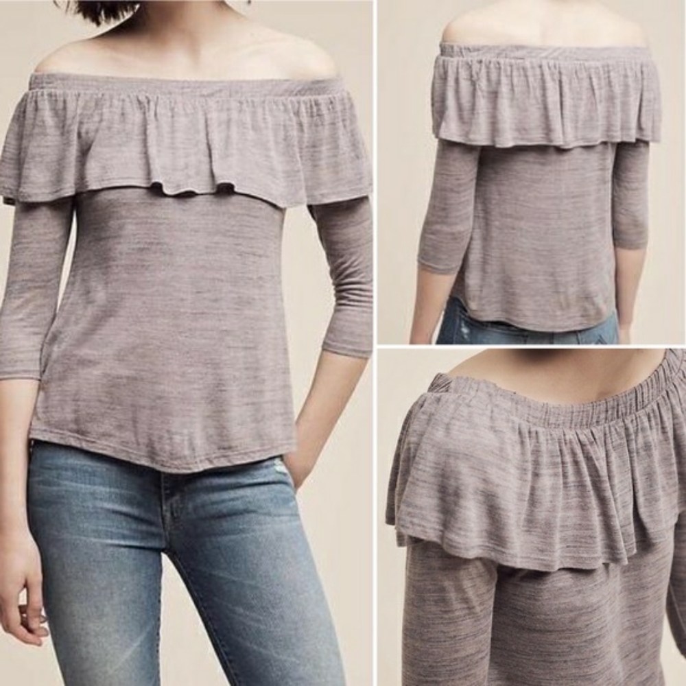 Anthro Dolan charla off the shoulder ruffle top